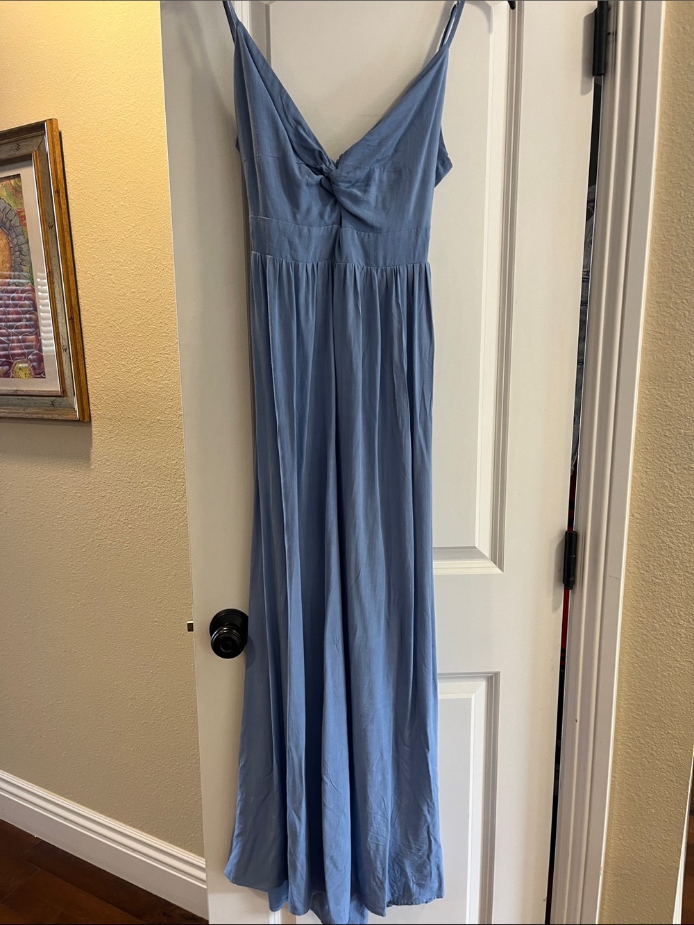 Blue Maxi Dress with Twist Front